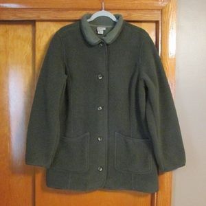 L L BEAN polartec Fleece Coat with pockets